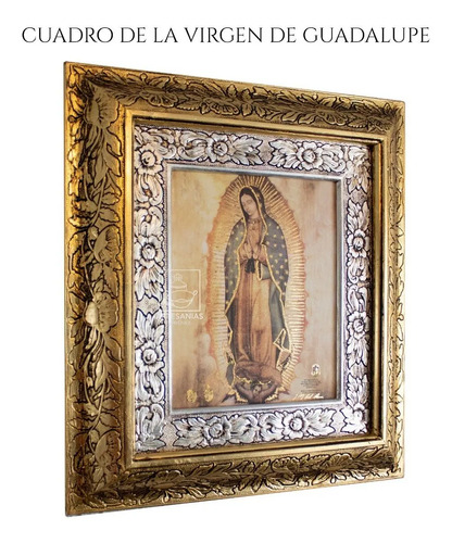 Cuadro Virgen De Guadalupe Regalo 45*40 Cm Combinado Oro Y Plata Oro Y Plata