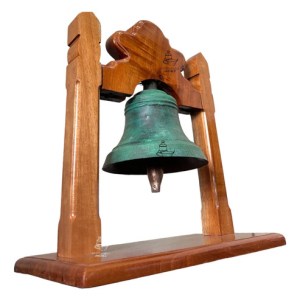 Campana Esquila De Mesa Bronce Patinado Verde