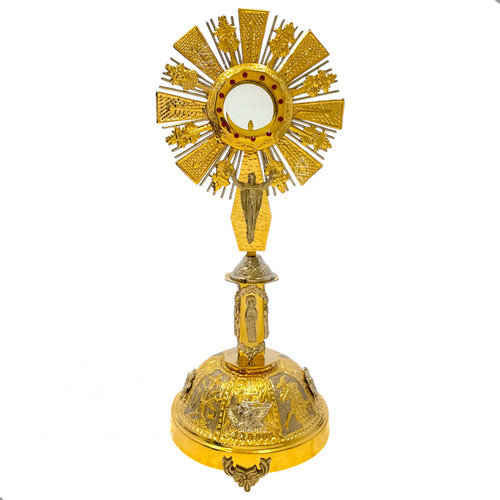 Custodia Eucaristica Ostensorio Cristo Rey Alpaca 70 Cm