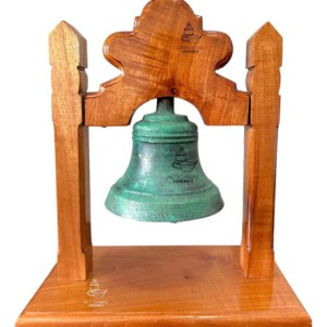 Campana Esquila De Mesa Bronce Patinado Verde