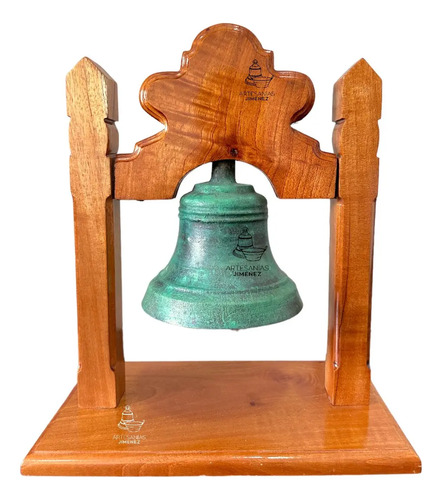 Campana Esquila De Mesa Bronce Patinado Verde