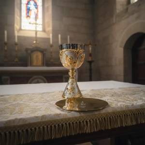 Caliz Para Iglesia O Capilla Con Patena A918 4 Evangelistas