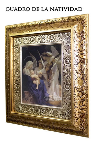 Cuadro De La Natividad 45x40 Cm A0905 Combinado Oro Y Plata Oro Y Plata