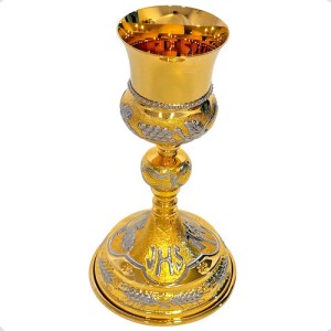Caliz Para Iglesia O Capilla Con Patena T18 Peces Y Simbolos