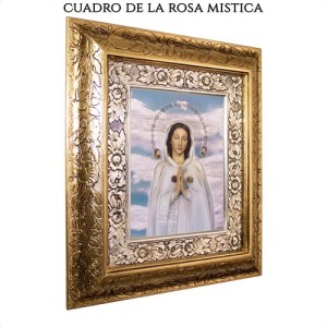 Cuadro Rosa Mistica 45x40 Cm A912 Combinado Oro Y Plata Oro Y Plata