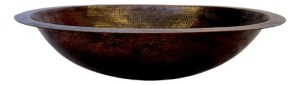Lavamanos O Lavabo De Cobre Martillado 53x36 Cm Patinado Cobre Envejecido