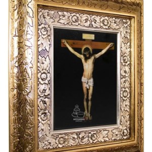 Cuadro De Cristo 45x40 Cm Combinado Oro Y Plata Oro Y Plata