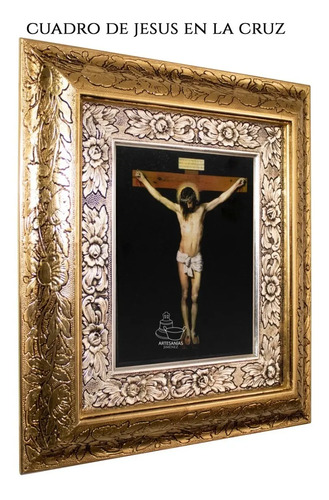 Cuadro De Cristo 45x40 Cm Combinado Oro Y Plata Oro Y Plata