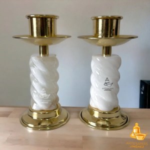 Candeleros De Mesa Para Altar Iglesia Espiral O Caramelo Dorado