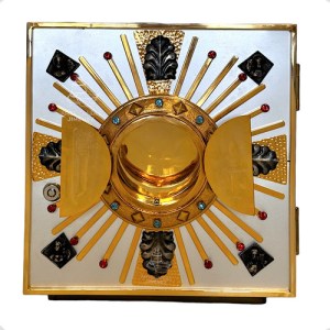 Sagrario Con Expositor De Santísimo Jhs 30x30 Cm Jhs 4 Evangelistas