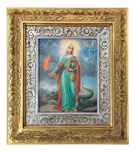 Cuadro De Madera 45x40 Cm Santa Marta Oro Y Plata