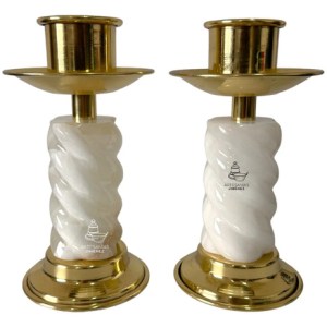Candeleros De Mesa Para Altar Iglesia Espiral O Caramelo Dorado
